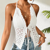 Selena Crochet Halter Top